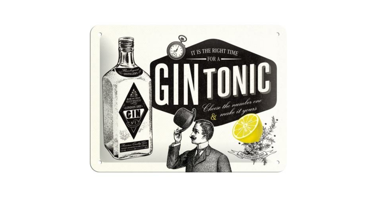 Plaque M Tal Gin Tonic X Bar Ap Ro Les Plaques Publicitaires